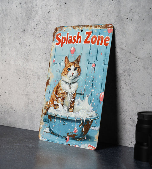 a picture of a cat sitting in a bath tub