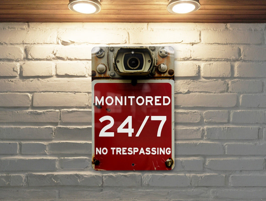 a red sign hanging on the side of a brick wall