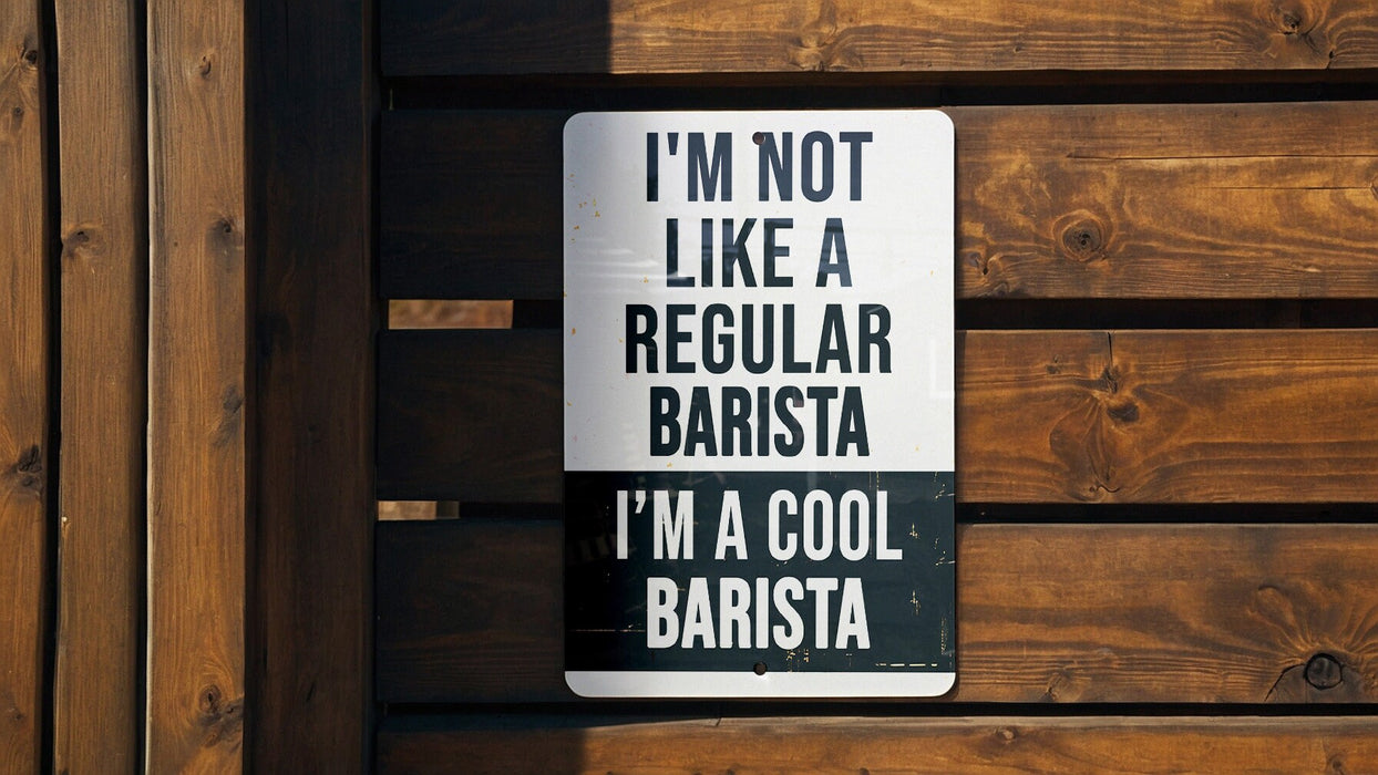 a sign that says i'm not like a regular barista i'm