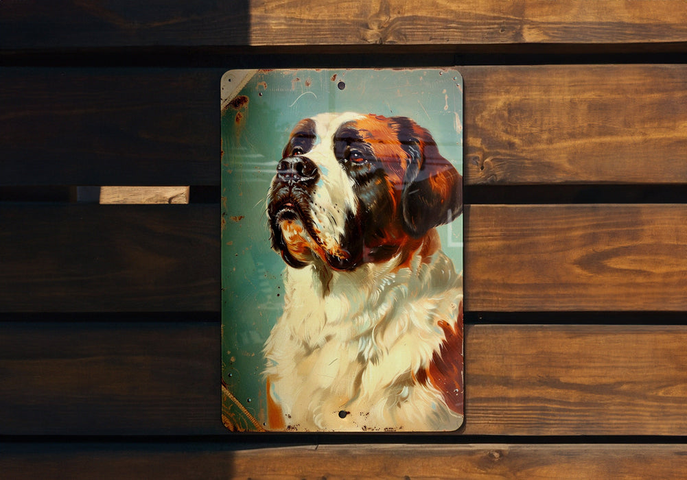 a picture of a dog on a wooden bench