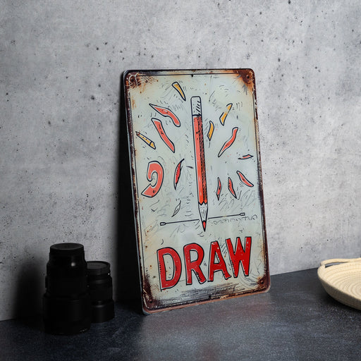 a picture of a sign that says draw on it