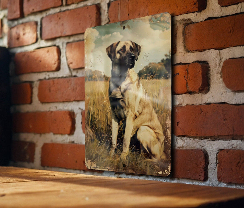 a picture of a dog on a brick wall