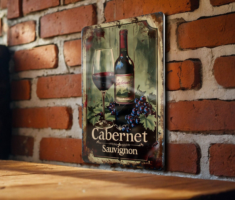 a picture of a bottle of cabernet and a glass of wine on a