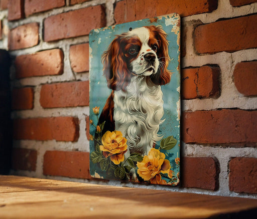 a painting of a dog on a brick wall