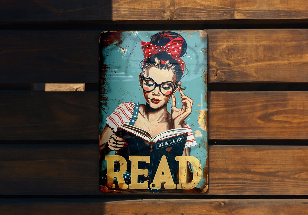 a book with a picture of a woman reading a book