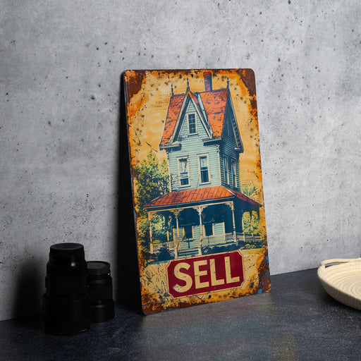 a picture of a house with the word sell on it