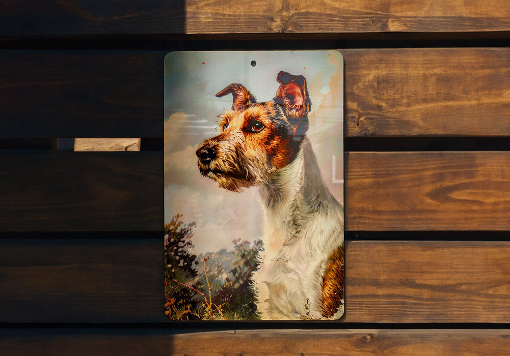 a picture of a dog on a wooden bench