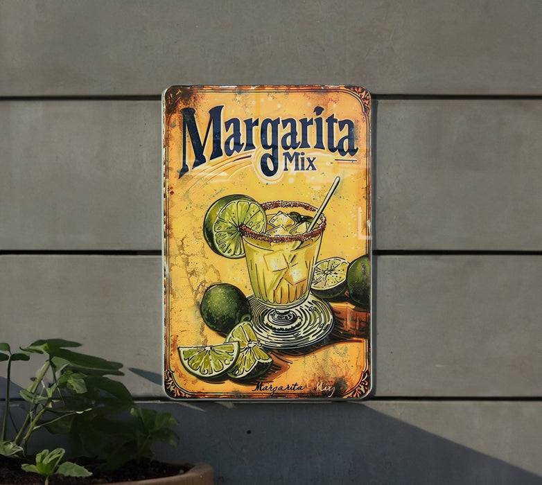 a sign on the side of a building advertising margarita