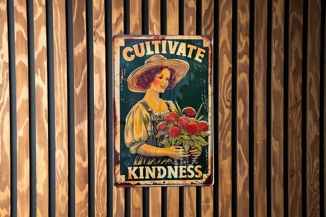 a picture of a woman with flowers on a wall