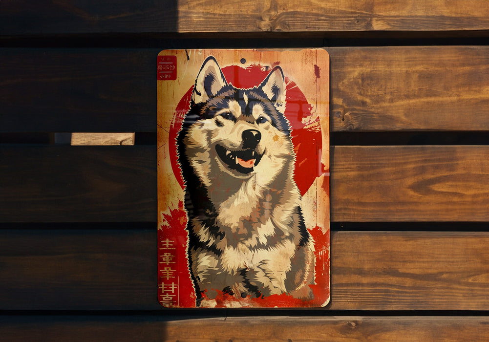 a picture of a dog on a wooden surface