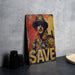 a picture of a man in a cowboy hat on a table