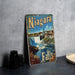 a picture of niagara falls on a metal sign