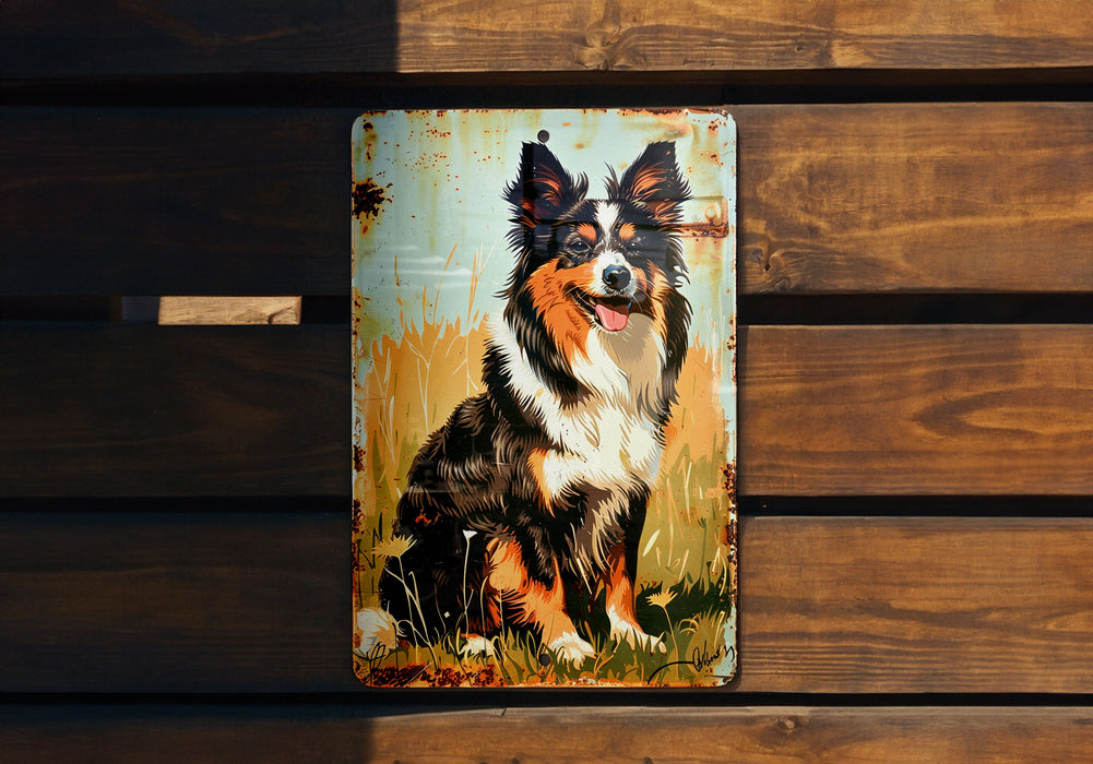 a picture of a dog on a wooden bench