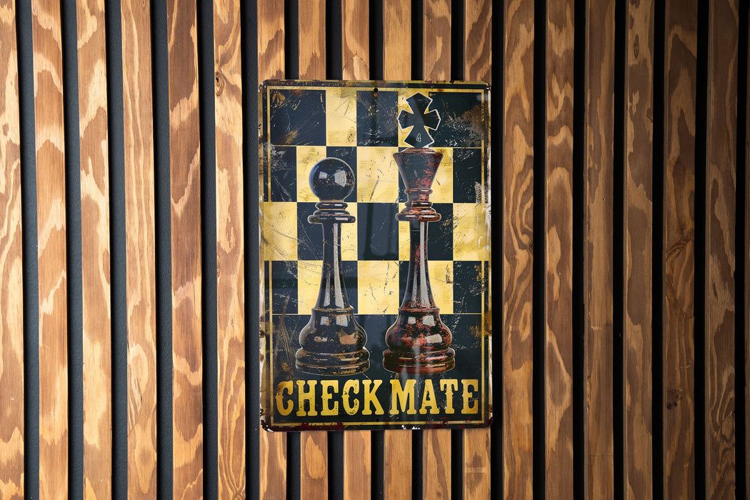 a picture of a checkmate sign on a wall