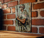 a picture of a soldier on a brick wall