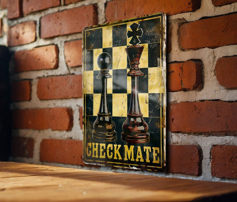 a picture of a chess game on a brick wall
