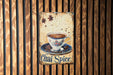 a sign on a wooden wall that says chai spice