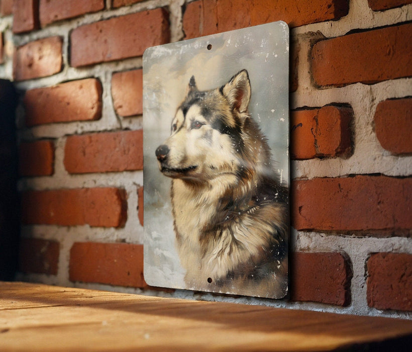 a picture of a dog on a brick wall