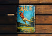 a sign on a wooden bench that says goalie save
