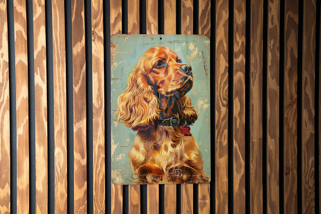 a painting of a dog on a wooden wall
