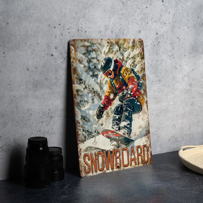 a picture of a snowboarder on a snow board
