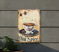a sign on the side of a building that says chai spice