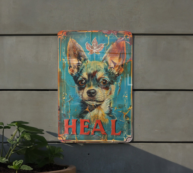 a painting of a dog on a wall