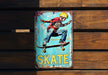 a skateboarder riding a skateboard on a wooden wall