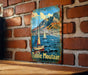a picture of a table with a boat on it