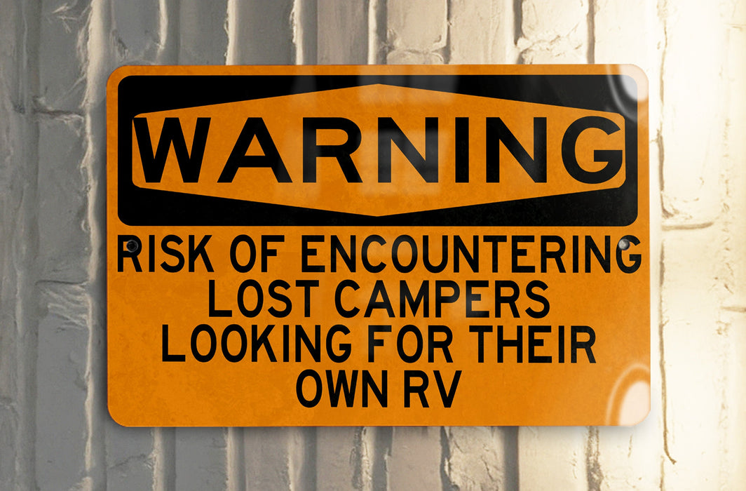 a yellow and black warning sign on a metal pole