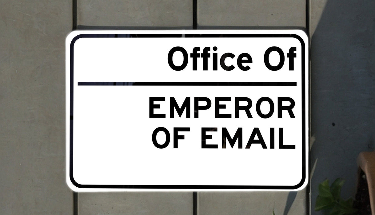 a white sign with black lettering on it