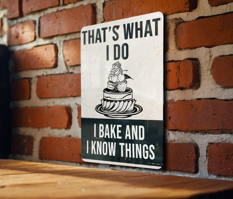 a sign that says that's what i do i bake and i know