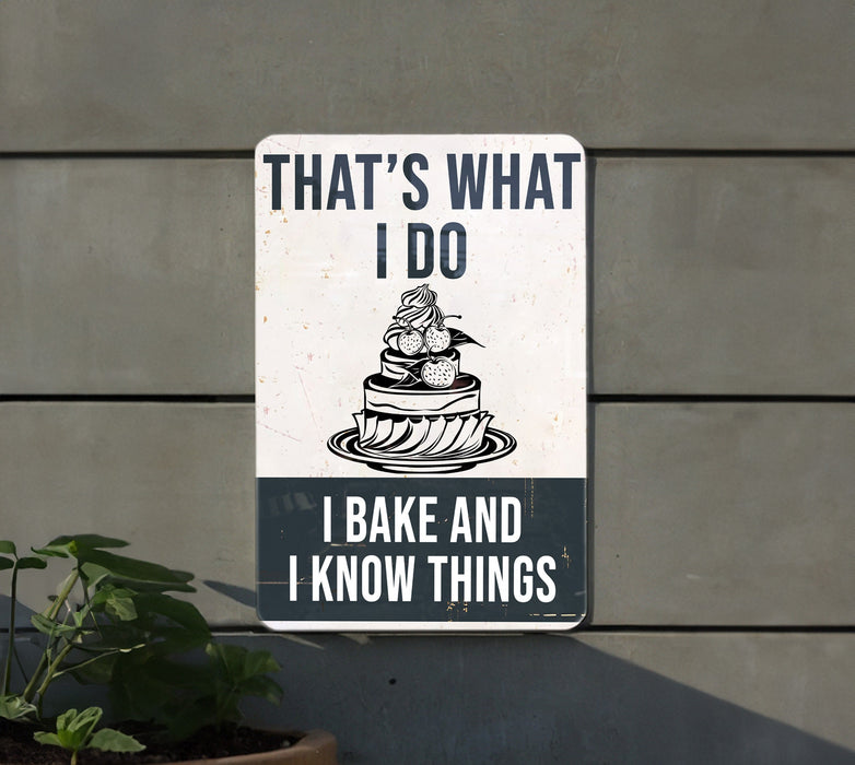 a sign that says that's what i do bake and i know things