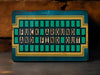 a close up of a sign on a table