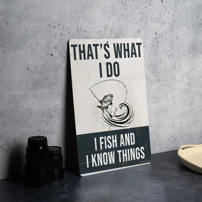 a sign that says, that's what i do i fish and i know