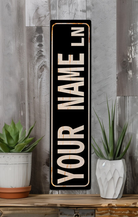 a sign that says, i am your name in gold on a black background