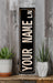 a sign that says, i am your name in gold on a black background