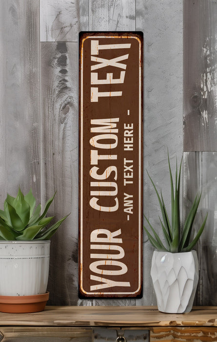 a sign that is sitting on a shelf