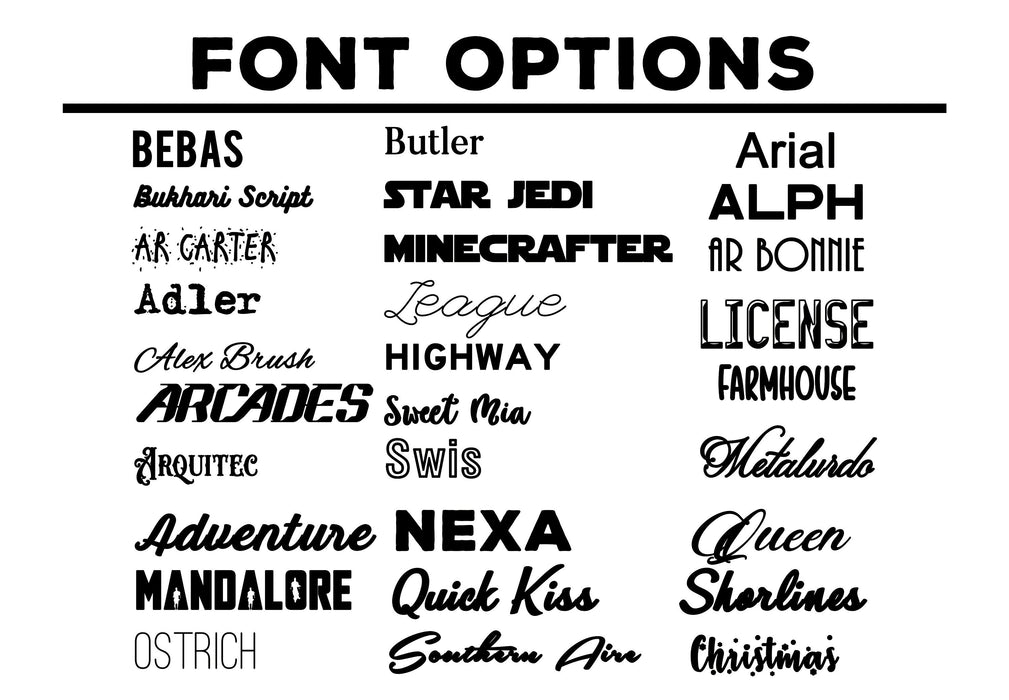 a bunch of different font styles on a white background