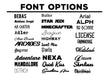 a bunch of different font styles on a white background