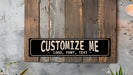 a wooden sign that says customize me on it