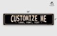a black and white sign that says customize me