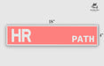 a pink sign with the words hr path on it