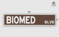 a brown and white street sign with the words blvd