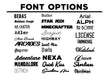 a bunch of different font styles on a white background