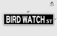 a bird watch street sign on a white background