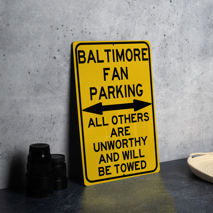 a yellow street sign sitting on top of a table