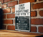 a sign on a brick wall that says i only study on days that start with