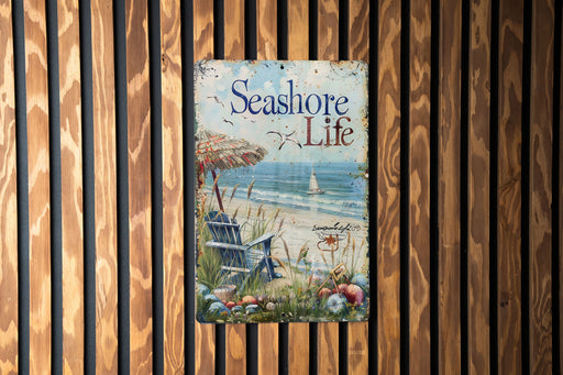 a sign on the side of a wooden wall