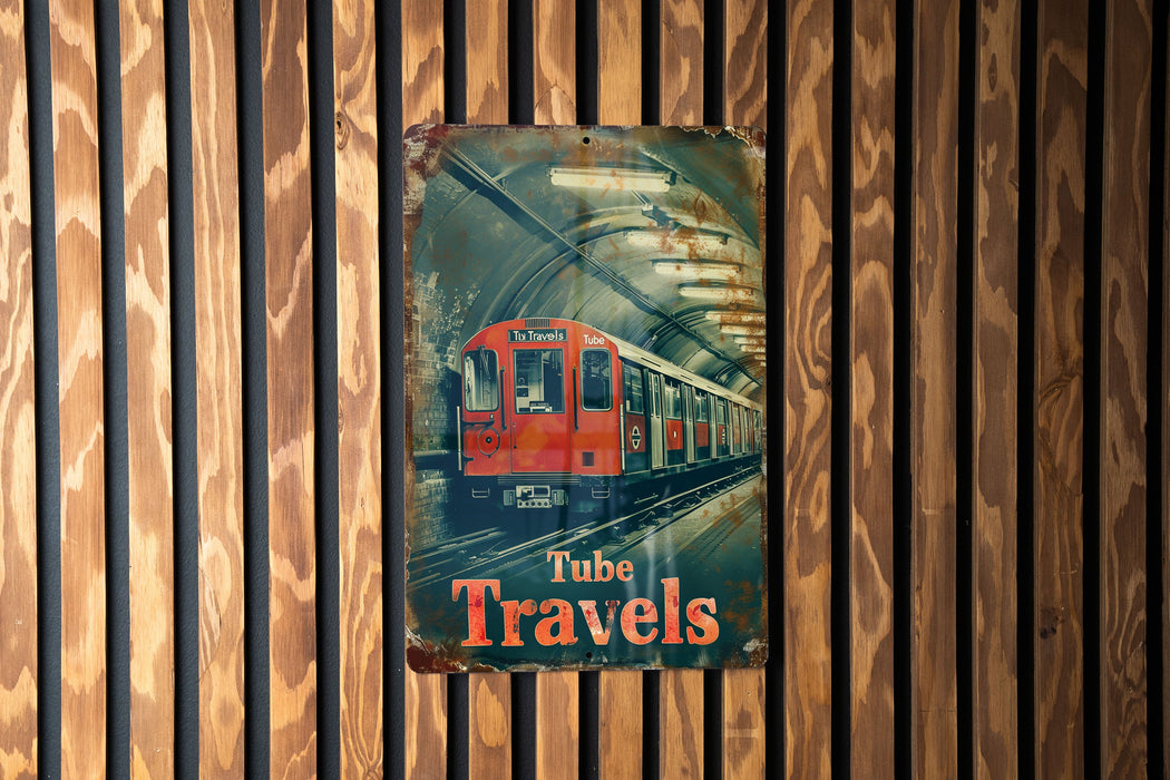 a red train traveling down train tracks next to a wooden wall